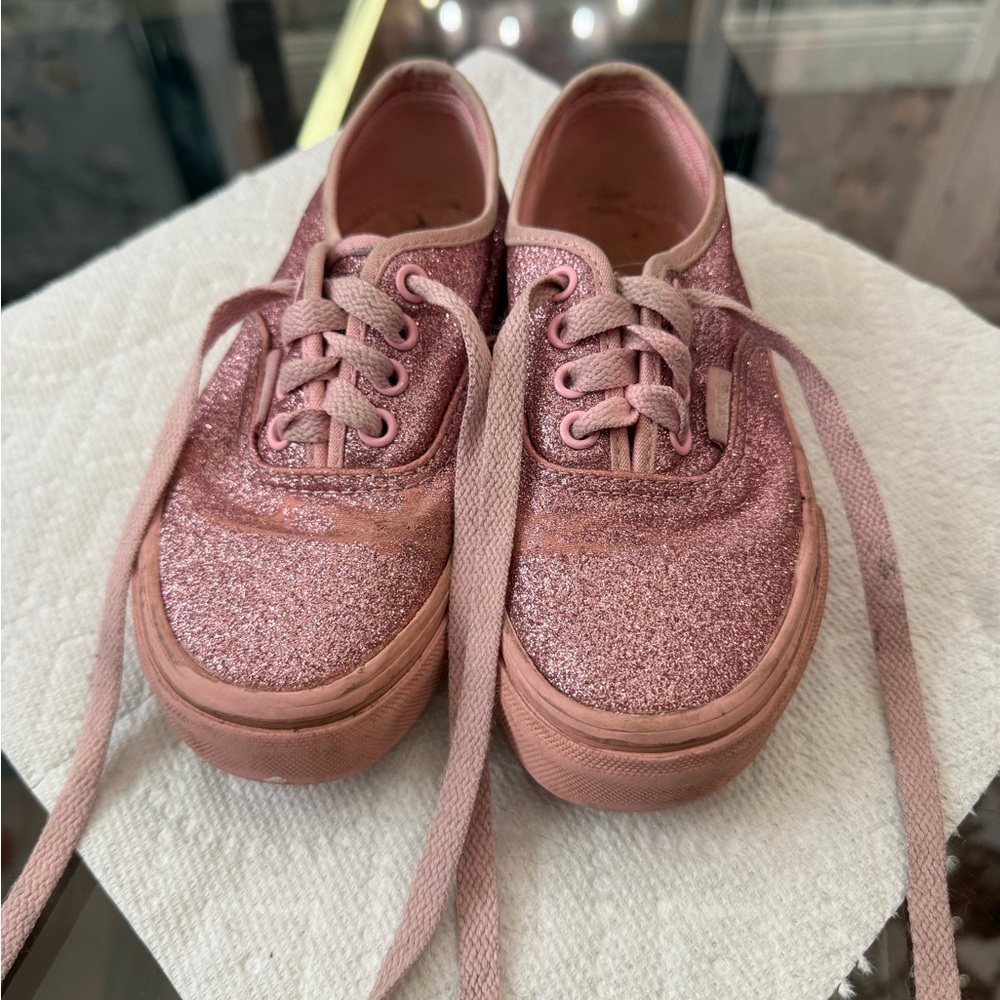 Sparkly Pink Kids Vans Shoes